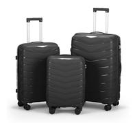 Karl home Luggage Set 3 Piece, PP Hard Shell Suitcase, Black