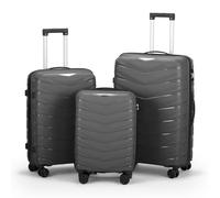 Karl home Luggage Set 3 Piece, PP Hard Shell Suitcase, Dark Grey