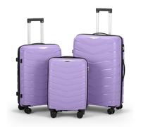 Karl home Luggage Set 3 Piece, PP Hard Shell Suitcase, Purple