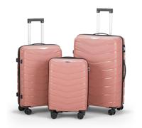 Karl home Luggage Set 3 Piece, PP Hard Shell Suitcase, Rose Gold