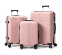 Karl home Luggage Sets 3 Piece, Lightweight PP Hardshell Suitcase Rose Gold | Spinner Wheels & Built-in Lock for Business & Vacation (20"/24"/28")