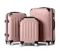 Karl home Suitcase Set of 3, ABS Hard Shell Cabin Luggage with Lock & 4 Wheels, Lightweight Durable Carry on Hand Suitcase - 20/24/28", Rose Gold
