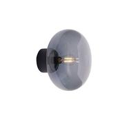 Karl-Johan Wall Lamp Ø23 Smoked Colored Glass & Black Lacquered Oak