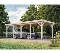 Karl L (3.6x7.6m | 23.1m2) Flat Roof Timber Single Car Carport or Garden Pavilion