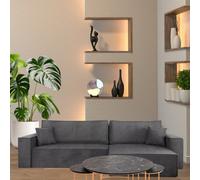 Karl L Maxi Corner Sleeper Sofa Corduroy Upholstery Storage Springs Universal Left Or Right Hand Side Design Dark Grey