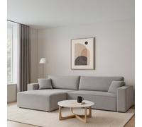 Karl L Maxi Corner Sofa Bed Corduroy Upholstery Storage Springs Universal Left Or Right Hand Side Design Light Grey