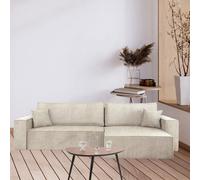 Karl L Maxi Corner Sofa Bed Corduroy Upholstery Storage Springs Universal Left Or Right Hand Side Design Beige