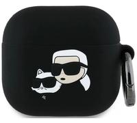 Karl Lagerfeld 3D Karl & Choupette Head Silicone Case for AirPods 4 Black