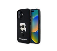 Karl Lagerfeld 3D Rubber Ikonik Case for iPhone 16 6.1" Black - KLHCP16S3DRKINK