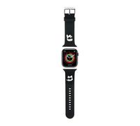KARL LAGERFELD KLAWLSLKCNK Watch Strap for AppleWatch 42/44/45 mm Black Strap 3D Rubber Karl & Choupette Heads, Silicone
