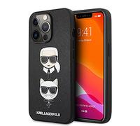 KARL LAGERFELD Apple iPhone 13 Pro Karl and Cat Head Hard Case Black