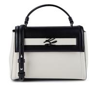 Karl Lagerfeld Autograph Handbag Genuine Leather 24 cm white