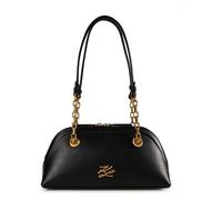 Karl Lagerfeld Autograph Shoulder Bag Genuine Leather 30 cm black