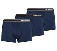 Karl Lagerfeld B.V Men's Stripe Logo Micro Trunk (3 Pack), Indigo (Mood Indigo), XS