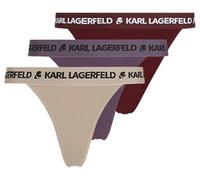 KARL LAGERFELD B.V Women's Logo Brazilian Multiband (3 Pack) Briefs, Windsorwine-etherea-Violet, S