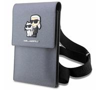 KARL LAGERFELD Bag KLWBSAKCPMG Silver Saffiano Karl & Choupette, silver