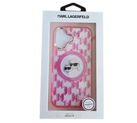 Karl Lagerfeld Case Compatible with iPhone 16 Back Cover Hul - Case Compatible with Magsafe Silicone kc - Pink
