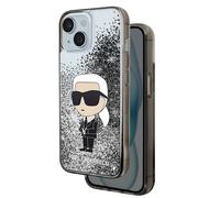 Karl Lagerfeld Case for iPhone 15 Plus Floating Ikonik Glitter, Silver