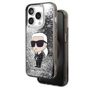 Karl Lagerfeld Case for iPhone 15 Pro Floating Ikonik Glitter, Silver
