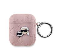 Karl Lagerfeld Case for Pods 1/2 with Karl and Choupette Waffle pattern, Pink