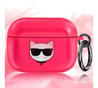 Karl Lagerfeld Case for Pods Pro Choupette Antichoc with Ring, Fuschia