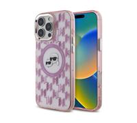 Karl Lagerfeld Case IML Monogram Karl & Choupette Head MagSafe Pink - iPhone 16 Pro Max