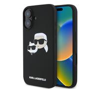 Karl Lagerfeld Case Protector Compatible with iPhone 16 Back Cover Hul - Case Compatible with Magsafe SIL Double - Black
