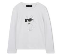 KARL LAGERFELD Girl's Z30938 T-Shirt, White, 2 Years