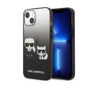 Karl Lagerfeld Gradient Iconic Karl & Choupette Case, Black - iPhone 14 Plus