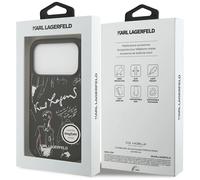 Karl Lagerfeld Grained Pattern & Logo Case with MagSafe for iPhone 17 Pro Black