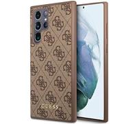 KARL LAGERFELD Guess GUHCS23LG4GFBR Case for Samsung S23 Ultra S918 Brown 4G Metal Gold Logo