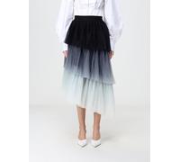 Karl Lagerfeld High-Waisted Pleated Crêpe Midi Skirt with Abstract Print - Size: 44 - female