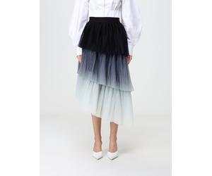 Karl Lagerfeld High-Waisted Pleated Crêpe Midi Skirt with Abstract Print - Size: 44 - female