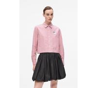 Karl Lagerfeld Ikon Choupette Cropped Shirt Scarlet Sage-white Stripes size 38 | Button-Down Shirts Outlet | Women | Red 38