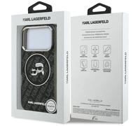 Karl Lagerfeld IML Glitter Karl & Choupette Heads Logo Case for iPhne17Pro Black
