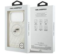 Karl Lagerfeld IML Glitter Karl & Choupette Heads Logo Case for iPhone17Pro Grey