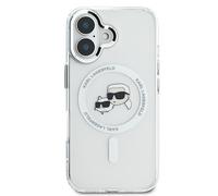 Karl Lagerfeld IML Karl & Choupette Head Metal Frame Case for iPhone 16 Clear