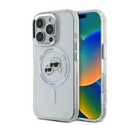 Karl Lagerfeld IML Karl & Choupette Head Metal Frame Case with MagSafe for iPhone 16 Pro 6.3" Clear - KLHMP16LHLSKCH