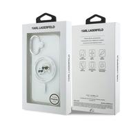 Karl Lagerfeld IML Karl & Choupette Head Metal Frame Case with MagSafe for iPhone 17 6.3" Clear - KLHMP17SHLSKCH