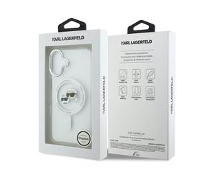 Karl Lagerfeld IML Karl & Choupette Head Metal Frame Case with MagSafe for iPhone 17 6.3" Clear - KLHMP17SHLSKCH
