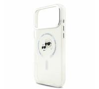 Karl Lagerfeld IML Karl & Choupette Head Metal Frame Case with MagSafe for iPhone 17 Pro Max 6.9" Clear - KLHMP17XHLSKCH