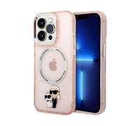 Karl Lagerfeld KLHMP14LHNKCIP Hard Case for iPhone 14 Pro 6.1 Inch Pink Iconic Karl&Choupette