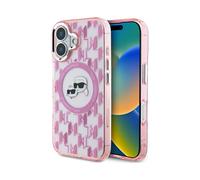 Karl Lagerfeld IML Monogram Karl & Choupette Case Pink for Magsafe - iPhone 16