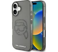 Karl Lagerfeld IML Rhinestones Karl Head Case for iPhone 16 6.1" Black