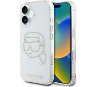 Karl Lagerfeld IML Rhinestones Karl Head Case for iPhone 16 6.1" Clear