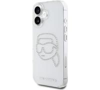 Karl Lagerfeld IML Rhinestones Karl Head Case for iPhone 16 6.1" Clear