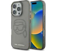 Karl Lagerfeld IML Rhinestones Karl Head Case for iPhone 16 Pro 6.3" Black