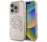 Karl Lagerfeld IML Rhinestones Karl Head Case for iPhone 16 Pro 6.3" Pink