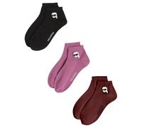 Karl Lagerfeld International B.V ikon sneaker socks, pack of 3, black/white/grey, 39-42, multicoloured, 39-42