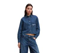 Karl Lagerfeld Jeans Boxy Denim Long Sleeve Shirt Blue M Woman
